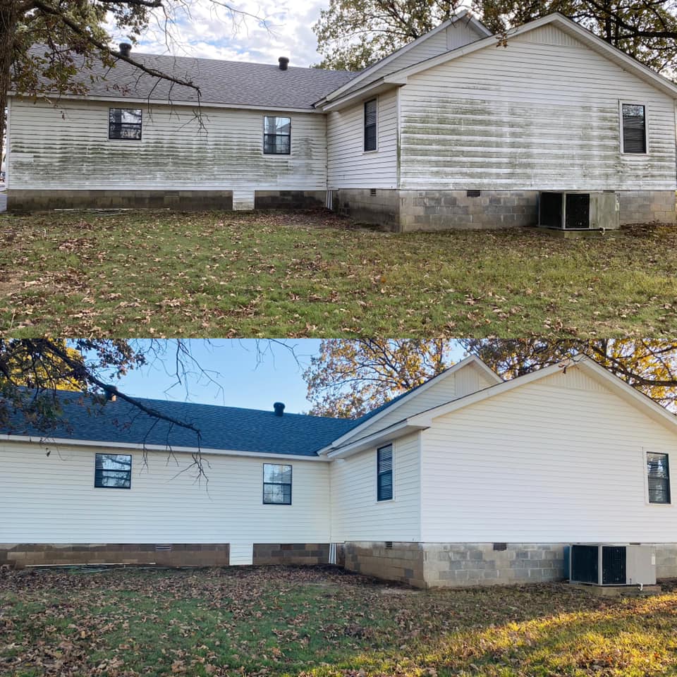 Before and After Pressure Washing Siding
