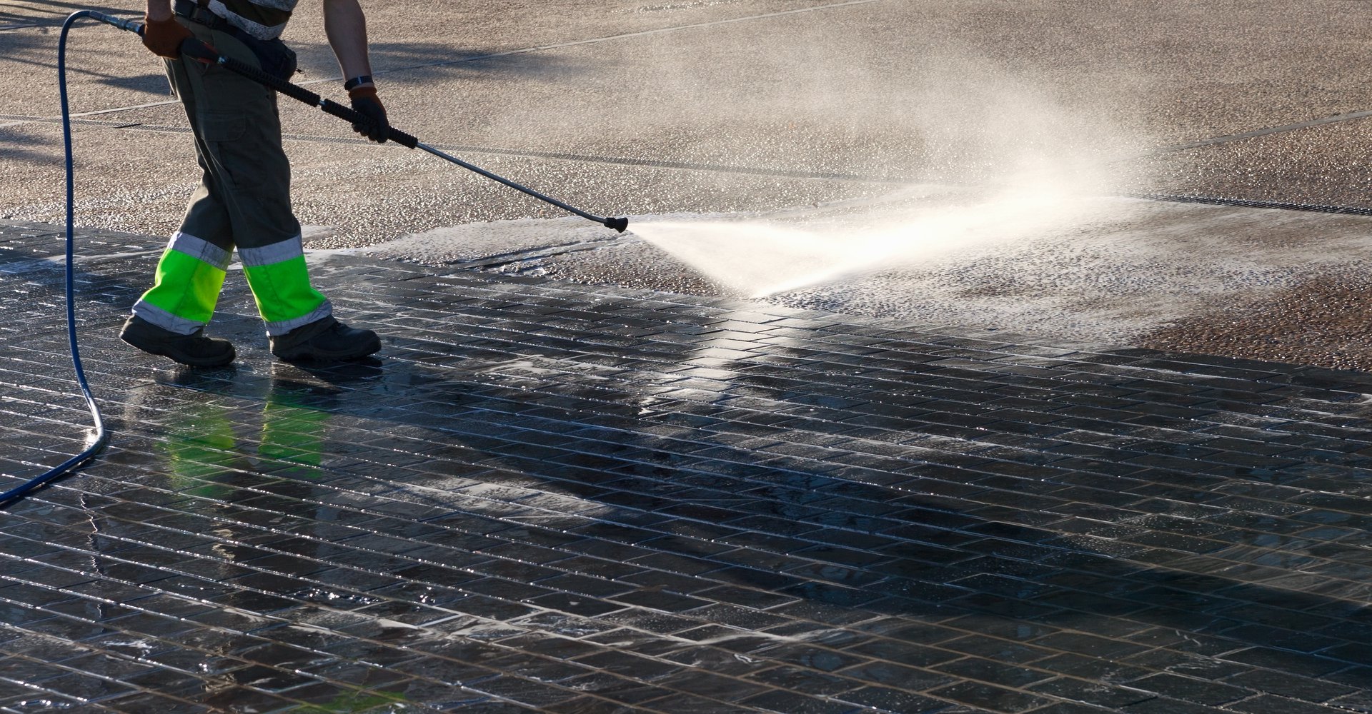 Power Washing Concrete Patio